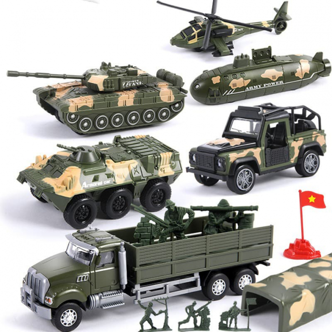 Bộ 6 xe mô hình phương tiện quân sự 033