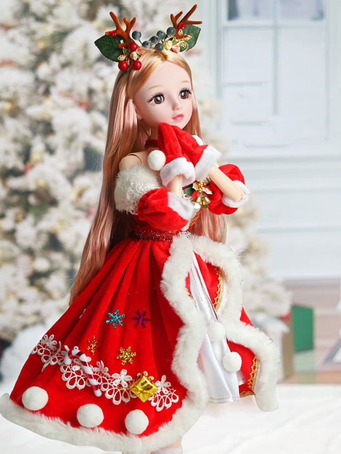 Búp bê mặc đầm giáng sinh Noel xinh xắn 80 cm 112