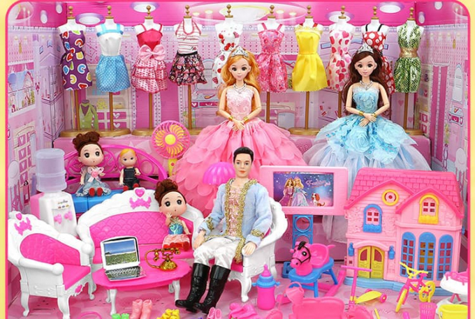 Đồ chơi búp bê Barbie phong cảnh phòng khách 026