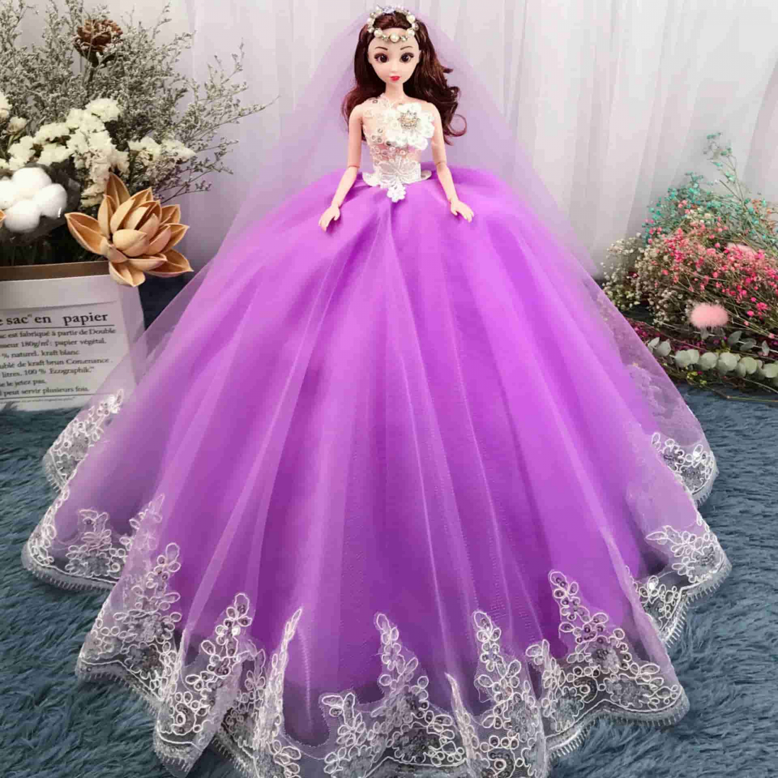 9 bộ váy cho búp bê Barbie Rainbow Handmade Dresses for Barbie Doll Pack  of 9