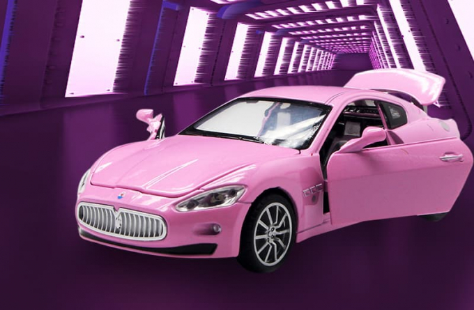 Mô hình đồ chơi siêu xe màu hồng xinh xắn 020