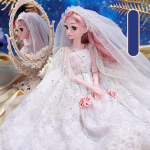 Búp bê barbie công chúa đầm cưới màu trắng 123
