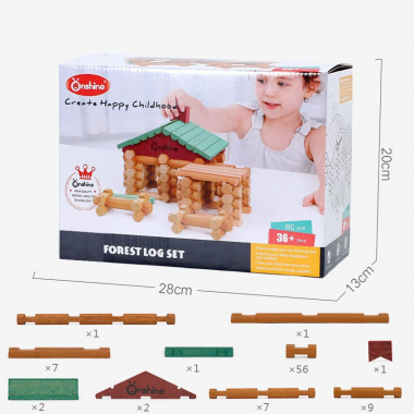Bộ đồ chơi lắp ghép thông minh cho bé hình nhà gỗ đơn giản 038