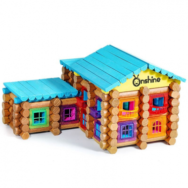 Bộ đồ chơi lắp ghép thông minh cho bé hình nhà gỗ đơn giản 038