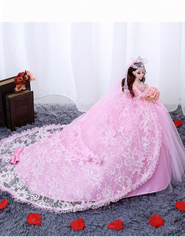 Búp bê Barbie cho bé gái mặc đầm cưới 012