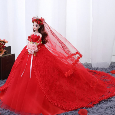 Búp bê Barbie cho bé gái mặc đầm cưới 012